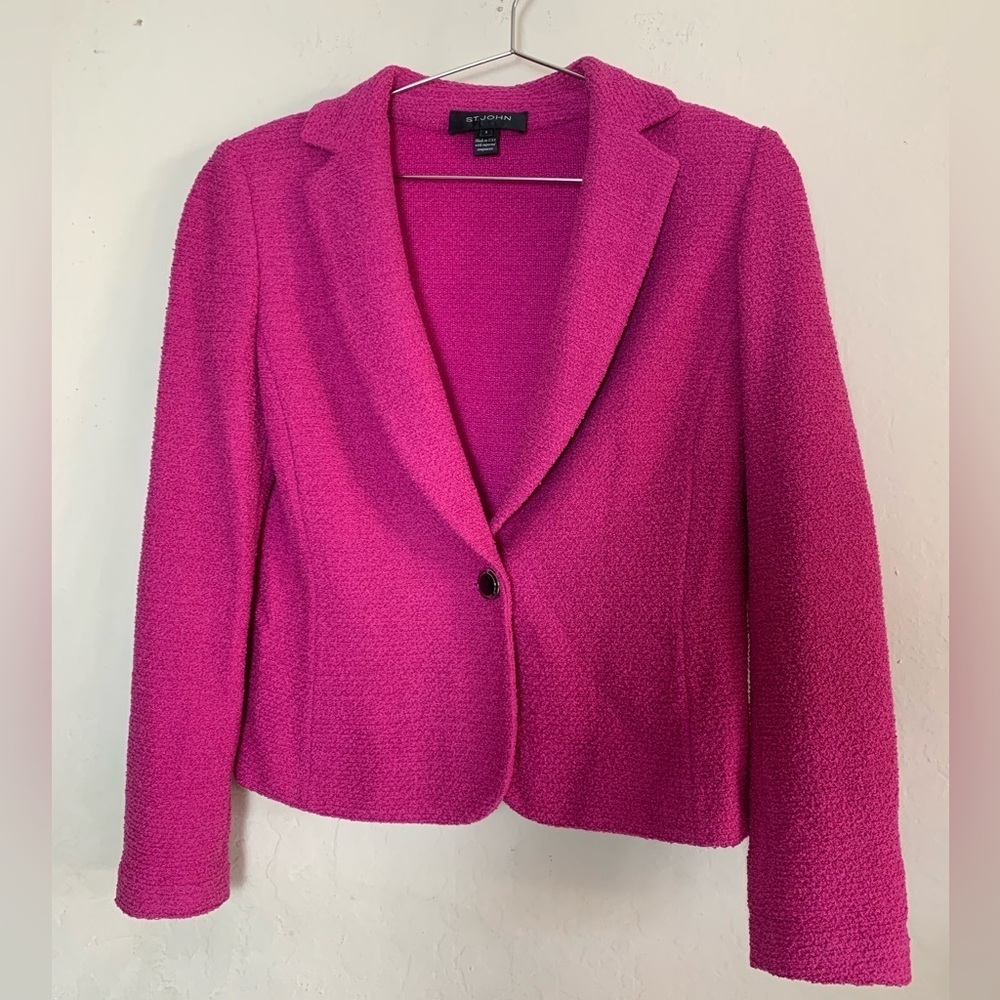 St. John Camelia Wool Blend Blazer Size 8